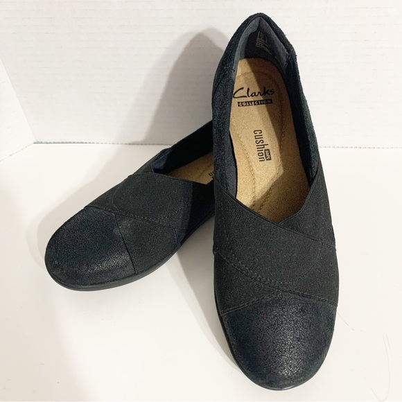 Clarks Collection Soft Cushion Slip On Comfort Shoes Textile Upper Rubber Sole - Picture 2 of 10